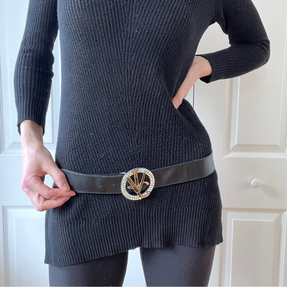 Versace Jeans Couture Diamond Studded leather Belt - Picture 3 of 12